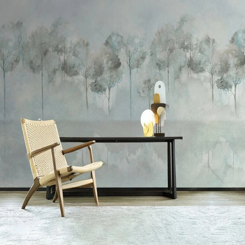 

MU8919 Modern and simple The background wall of the bedroom features a simple and elegant picture of TV background wall painting