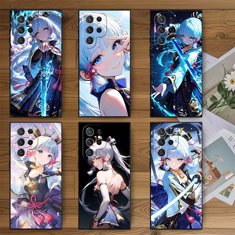 

Genshin Impact Kamisato Ayaka Soft Phone Case for Samsung Galaxy S26 S25 Edge S24 Ultra S23 Plus S22 S21 FE S20 Black Cover Back