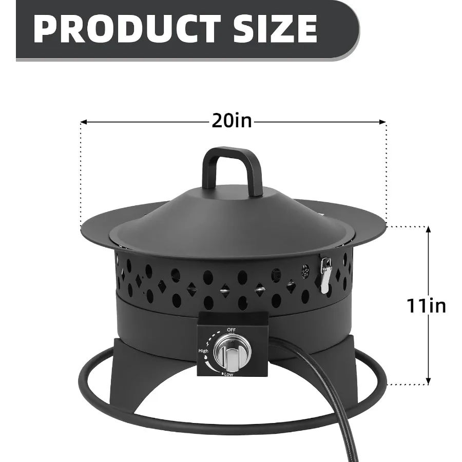 `20 Inch Propane Fire Pit with Grill, 60000 BTU Outdoor Gas Firepit, Weather Resistant Fire Table for Patio Backyard Deck`