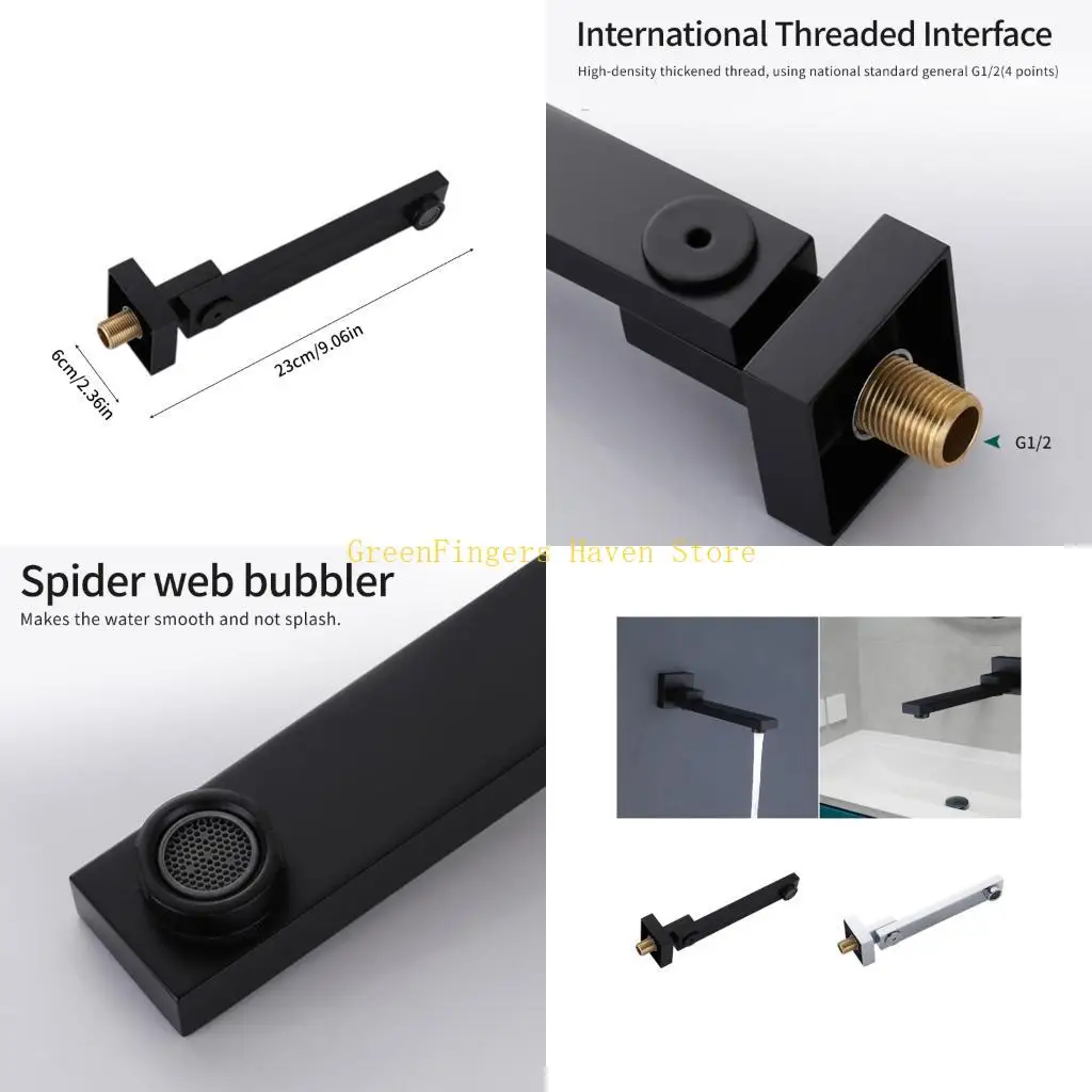 F68D Practical Sturdy Stainless Steel Shower Faucet 180 Adjustable Rotation Wall Mounted Bathroom Spouts Set Daily Use