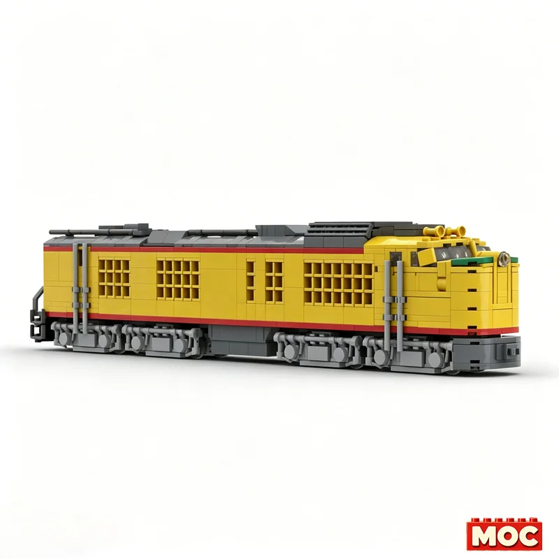 1088Pcs GE GTEL 1st Gen Union Pacific Gas Turbine Locomotive Pocket Edition Custom Building Blocks Train Model Assembly Toy Gift