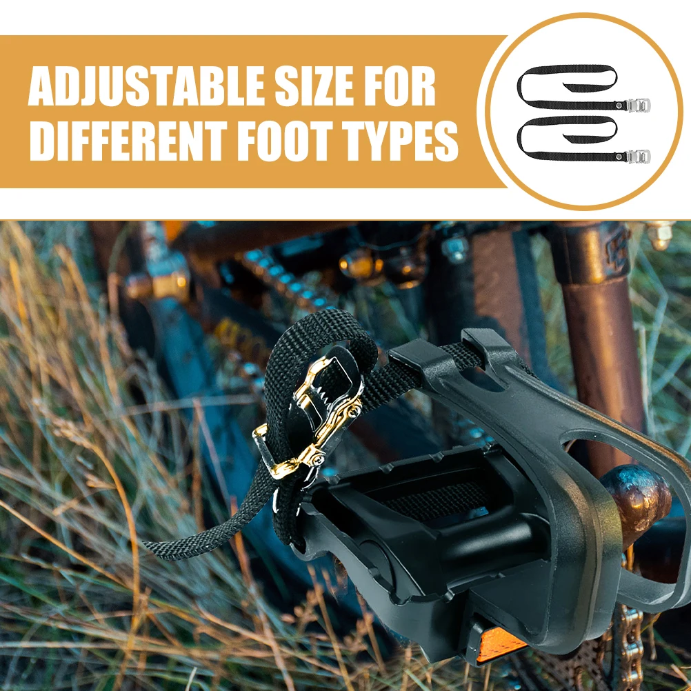 

2Pcs Exercise Bike Pedal Straps Anti-Slipping Adjustable Bike Toe Straps Heavy Duty Nylon for Gym Home Fitness Cycling