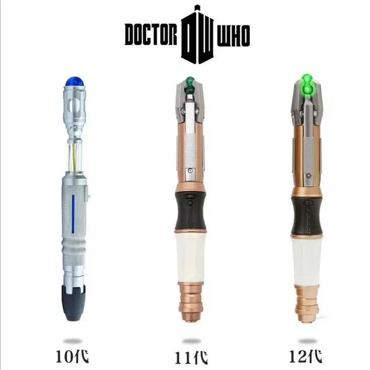 New Hot WHO 10th 12th Sonic Screwdriver Shining Movie Props Model Collectible Children\'s Toy Action Figures Christmas Gift Dolls