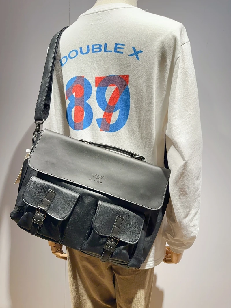 

Teebox Casual Retro Menger Bag Large Capaci Single oulder Bag for Men And Women Busin Bag Leather Handbag
