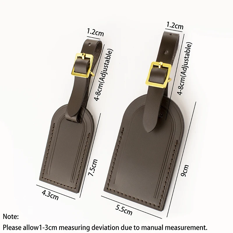 TINBERON Vachetta etiqueta de equipaje de cuero, accesorios de viaje, etiquetas de maleta de equipaje, etiquetas de bolso de lujo, decoraciones de