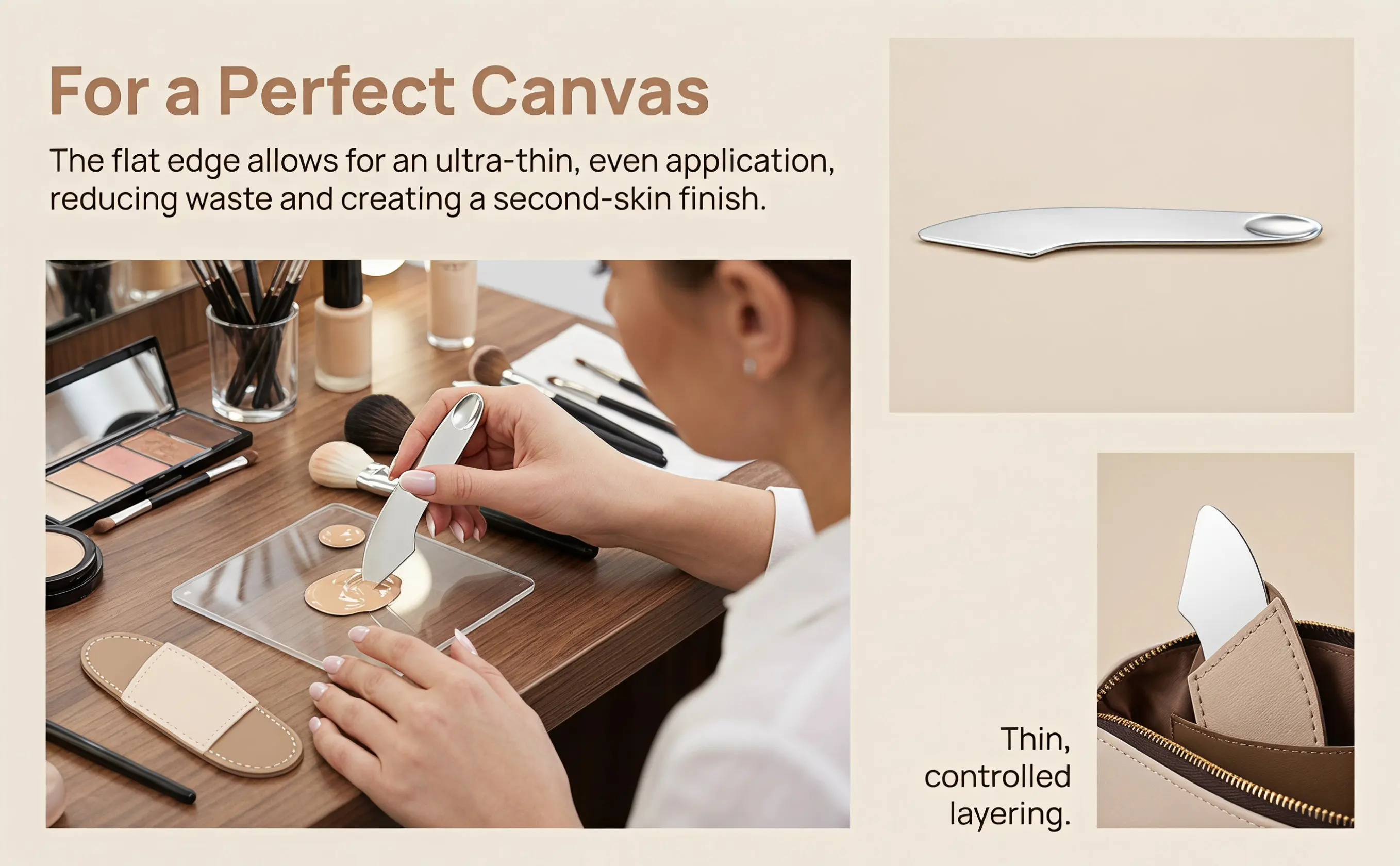Stainless Steel Spatula Makeup Mixing Metal Plate Mixer Makeup Stirring Tools Foundation Spatula Beauty Mixer