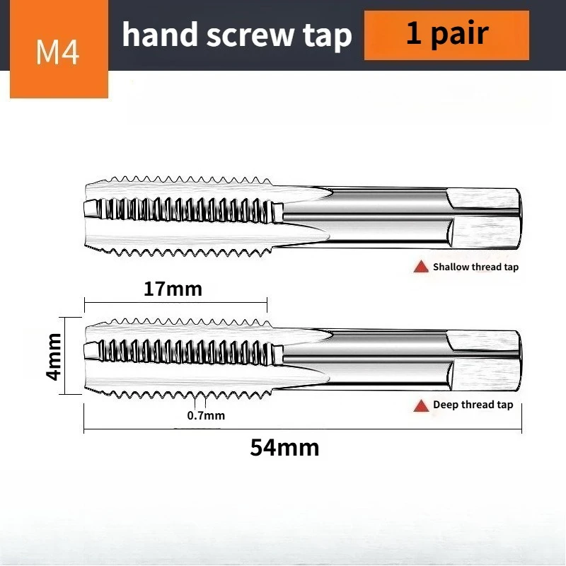 Rubinetto manuale con filettatura interna ad alta durezza di grado industriale Set metrico Rubinetto manuale a denti fini con scanalatura diritta ordinaria estesa