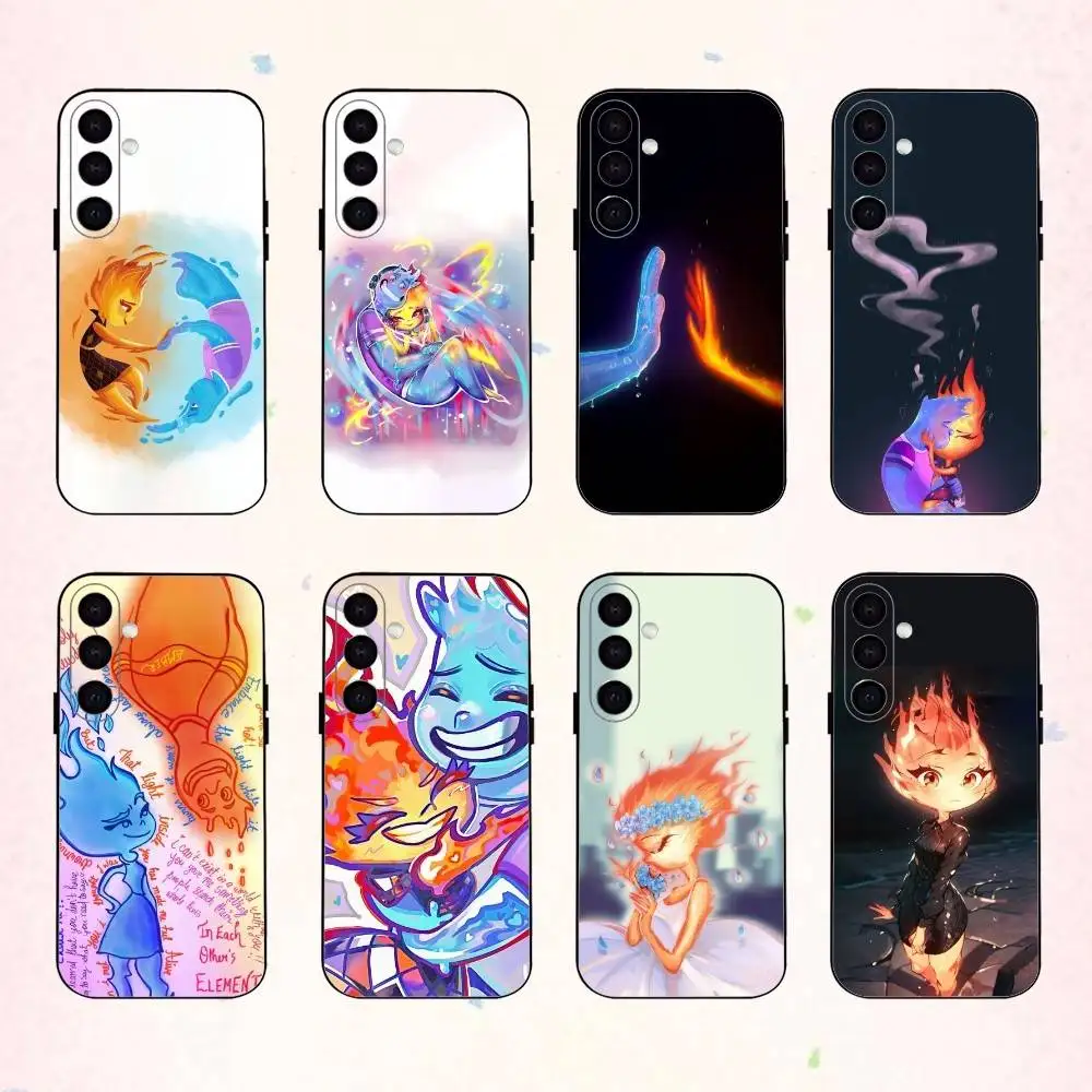 

P-Pixar E-Elemental phone Case For Samsung Galaxy A73,A72,A71,A70,A53,A52,A51,Others Soft Black Shell