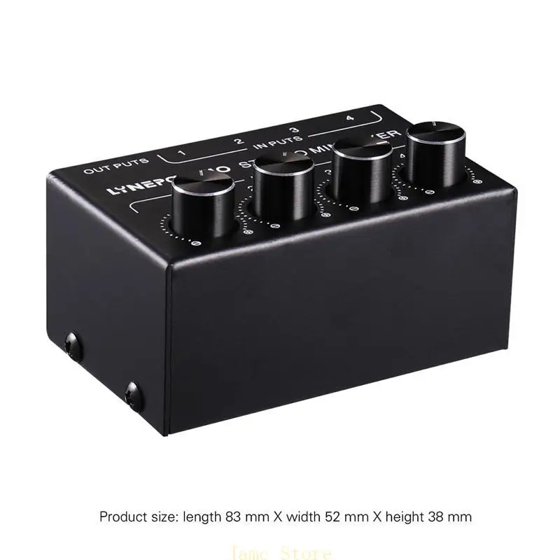 

LX0B Mini Passive Stereo Mixer Rca 4-Channel Passive Mixer Small Stereo Mixer