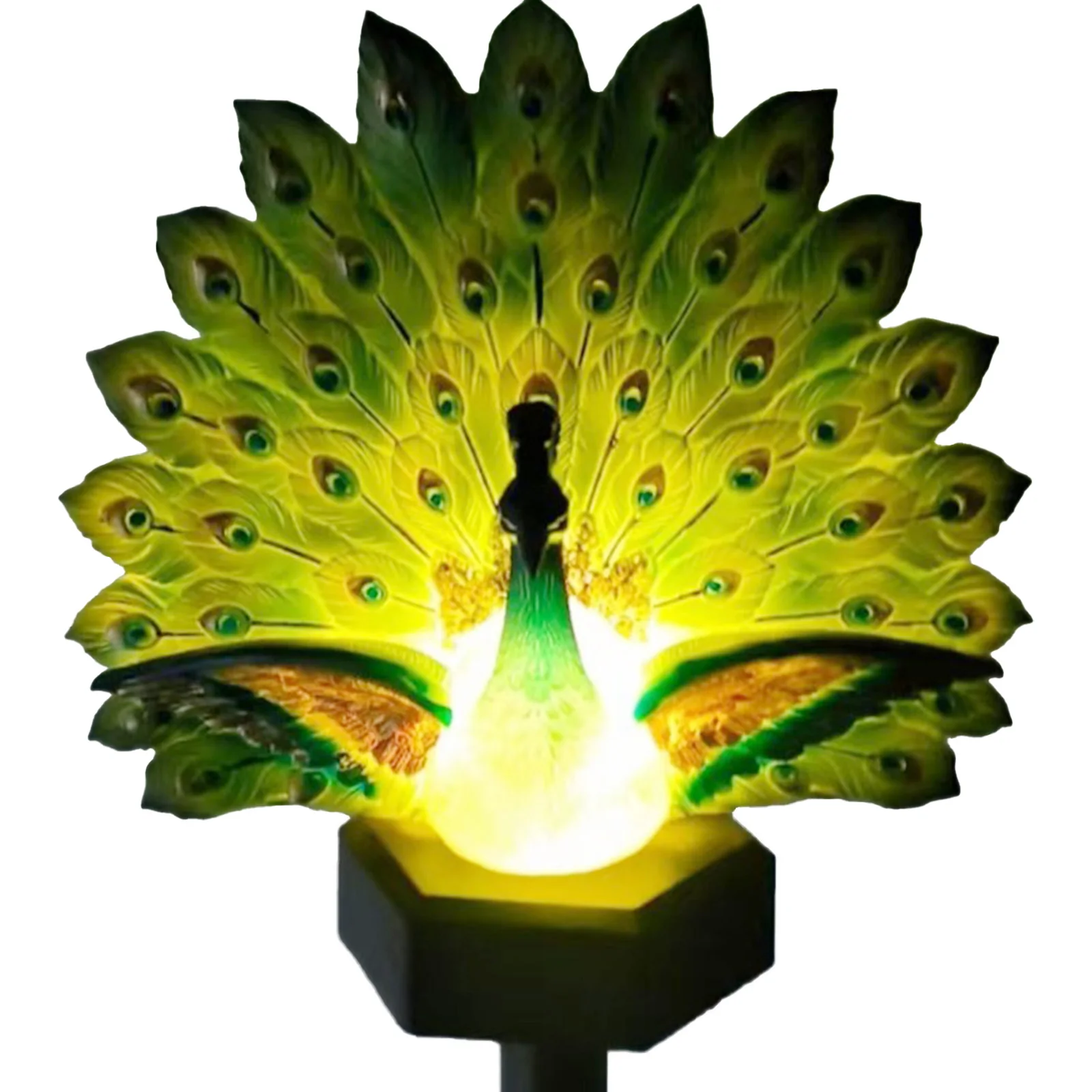 Solar Peacock Garden Stake Light Outdoor Resin Animal Figurine Yard Lawn Decorative Pathway Sculpture Art Decor Gift - view 5