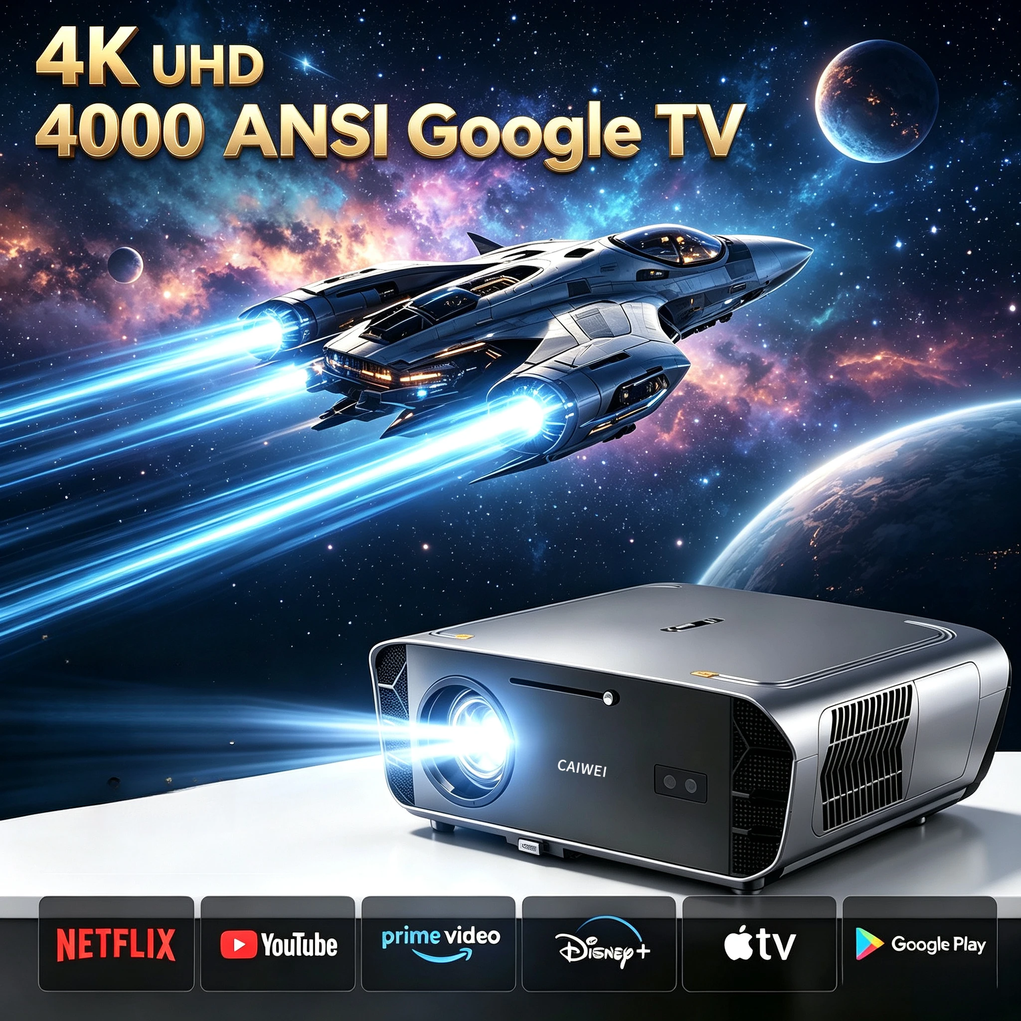 Home Cinema Experience - Projecteur 4K 4000 ANSI Lumens Ultra