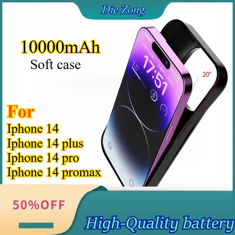 

New 10000mAh Soft-shell Mobile Phone Protective Case, A Mobile Charging Battery Suitable for IPhone 14/14 Plus/Pro/Pro Max