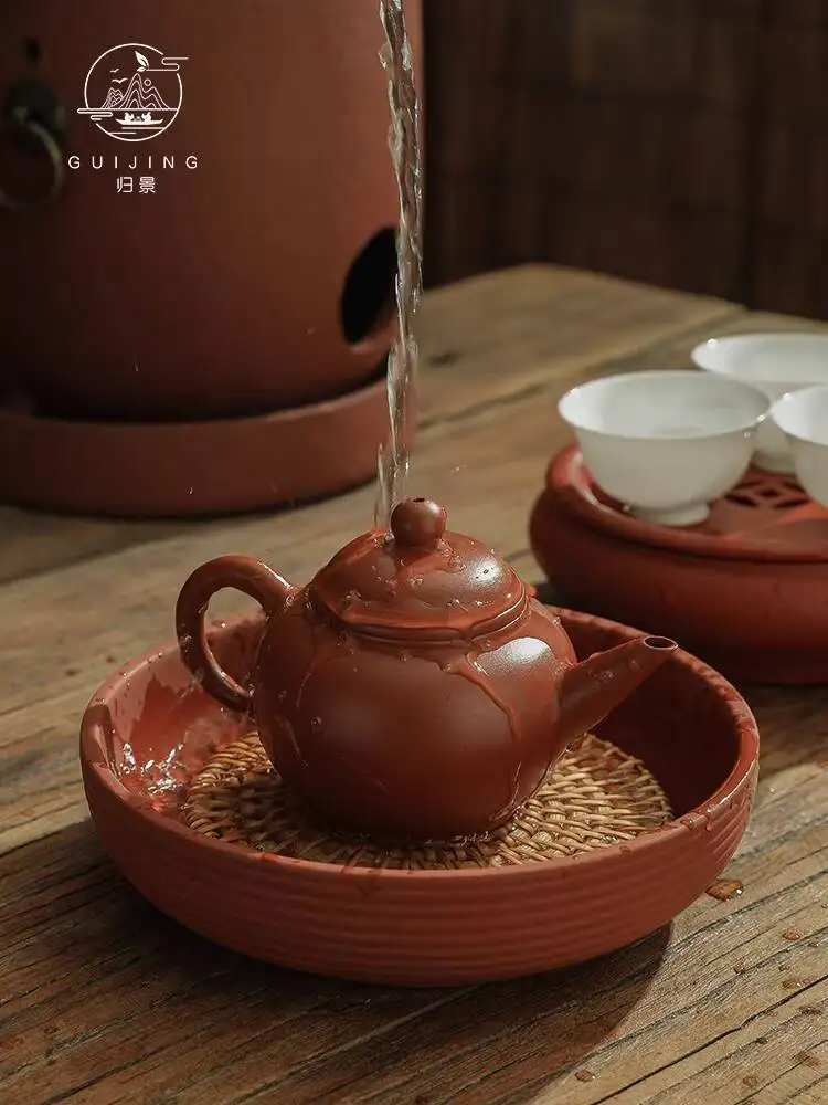 

Chaozhou Zhu Ni Hand-Pulled Purple Clay Teapot Brewing Handmade Single Pot Chaozhou-Shantou Tea Set Vintage