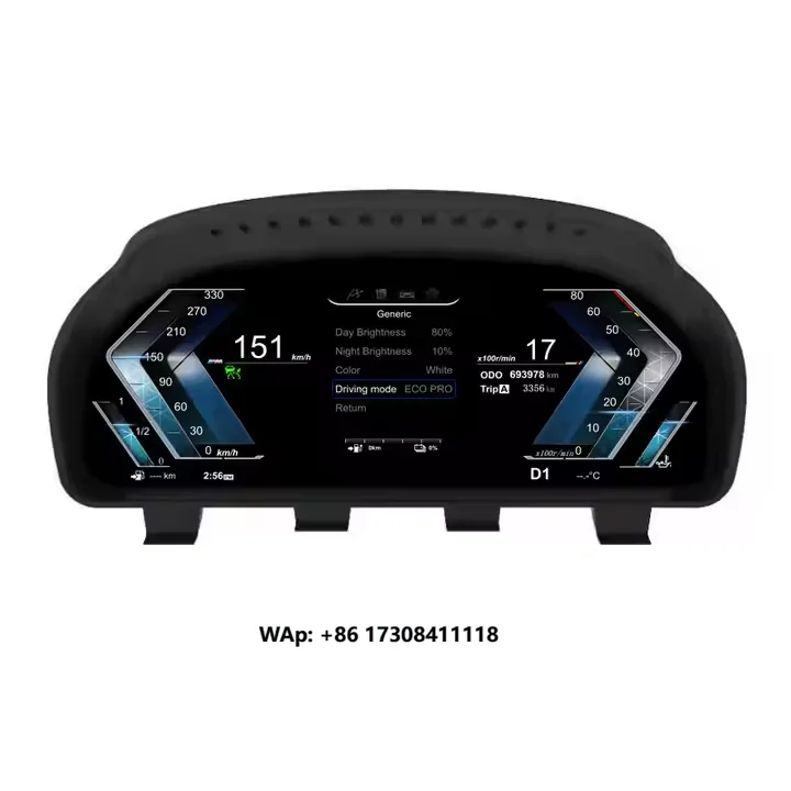 

For 5 Series F10 F11 3 Series F30 F35 X5 E70 E71 Speedometer Digital Cluster 12.3\" Stainless Steel Screen Dashboard LCD