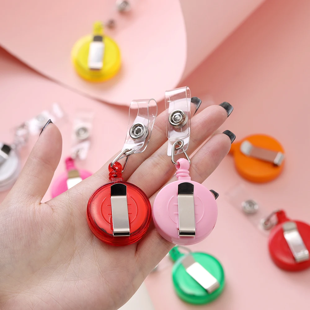 1pc Retractable Steel Cord Pull Reel Keychains Spring Buckle Clasp Wire Rope Key Ring ID Card Holder Key Chain Multiple Tools
