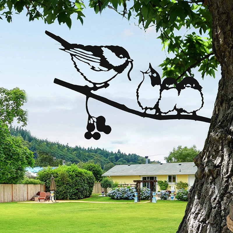 Practical Art Metal Bird Outdoor Garden Sculpture Rustic Outdoor Home Garden Decor Animal Yard Art Housewarming Gift