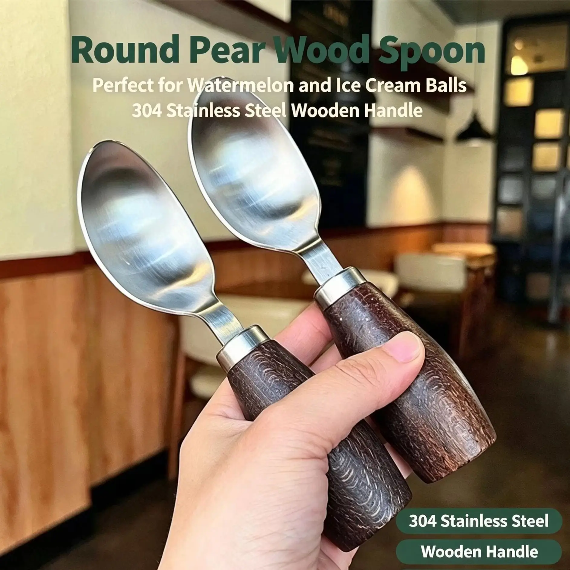 304 stainless steel watermelon spoon ice cream digging ball spoon ice cream spoon fruit digging spoon  ice cream spoon