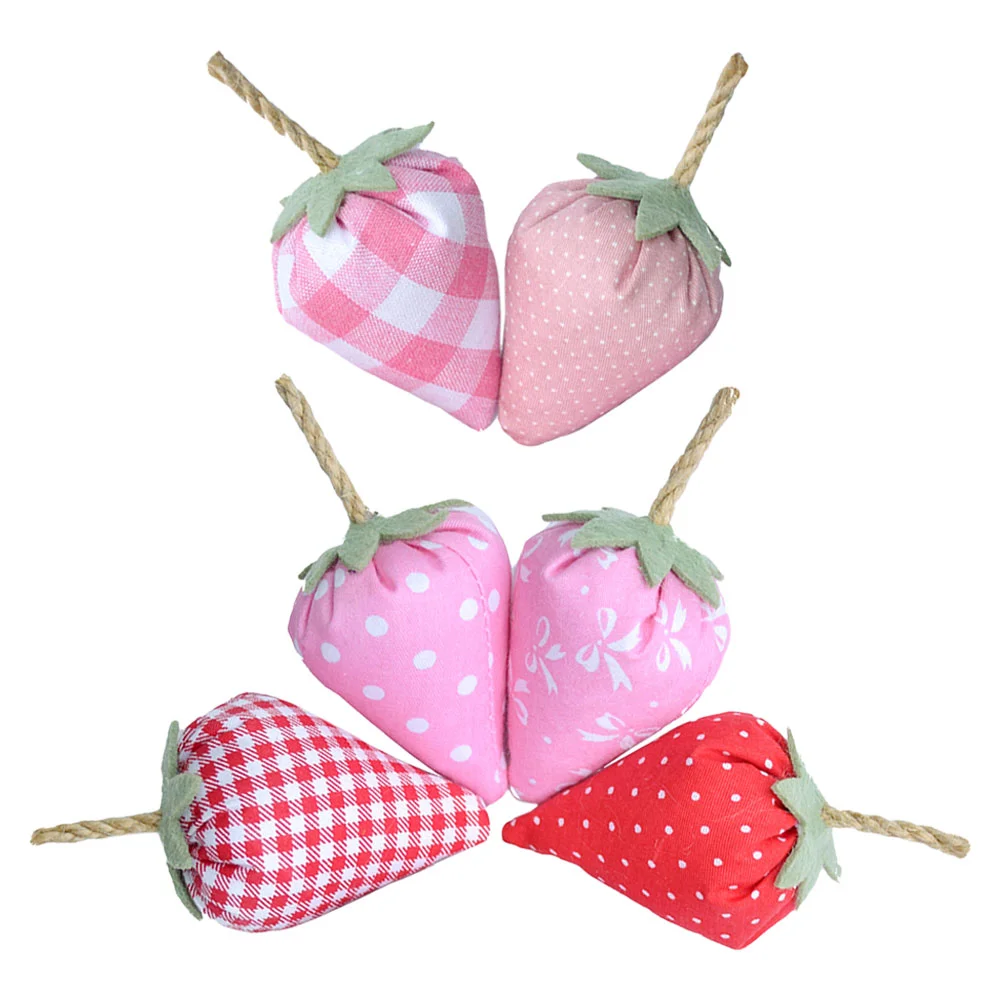 

6 Pcs Simulated Strawberry Fake Fruit Artificial Fruits Decoration Realistic Photo Props Lightweight Safe Soft