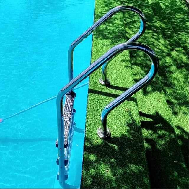 Customizable Stainless Steel Swimming Pool Ladder SL515 Thick Non-slip Silver 2-Year Warranty Factory Wholesale 304 Material