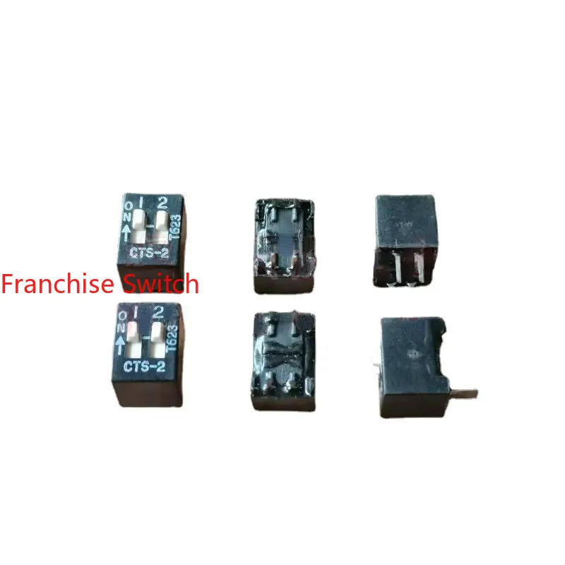 

10PCS 208-2S Imported Dip Switch 2-position Toggle Code High Temperature Resistant Spacing 2.54MM Black