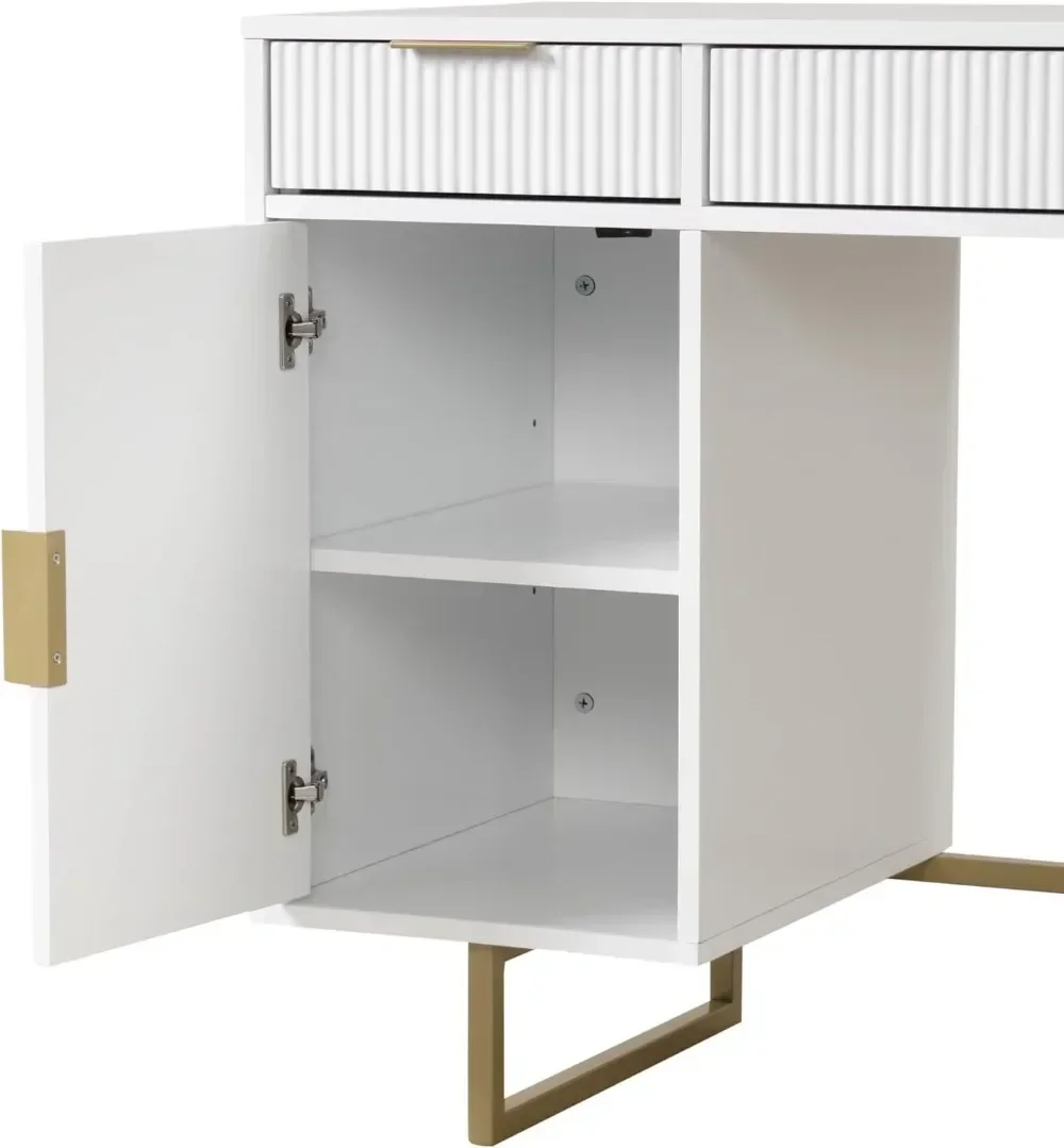 

Современный письменный стол Jacklyn для домашнего офиса, белый/бледно-золотой Mesas Para Escritorio De Oficina