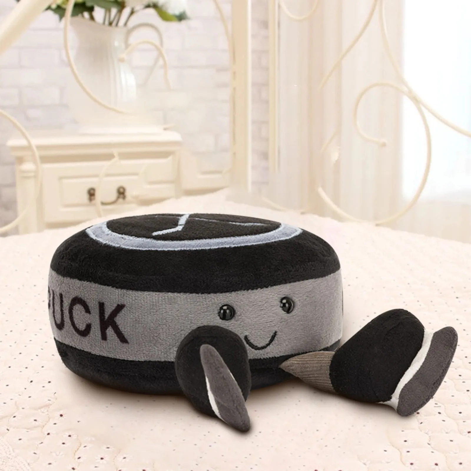 Amuseables Sports Ice Hockey Puck Fun Ice Hockeys Doll Cute Plush Toy Pillow Simulation Potato Doll Children's Gift