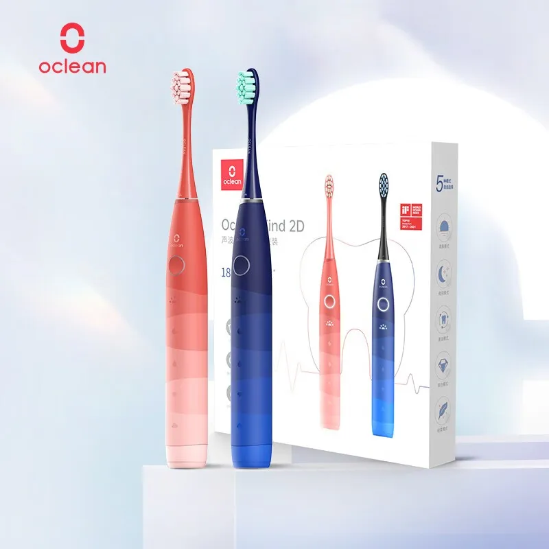 

Электрическая зубная щетка для пар для взрослых, OCLEAN, срок службы батареи 150 дней, звуковая электрическая зубная щетка, 5 режимов, IPX7, водонепроницаемая, Find 2D