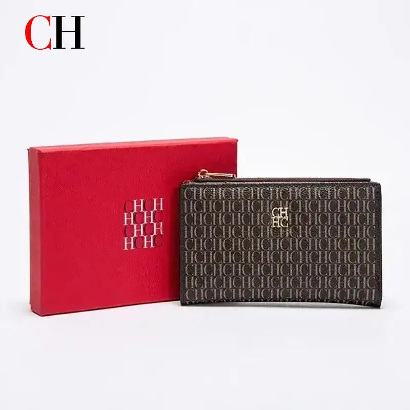 

CH Classic Fashion Retro Design Wallet New Portable High Quality Ladies Coin Purse with Metal Letter Design Women's Wallet