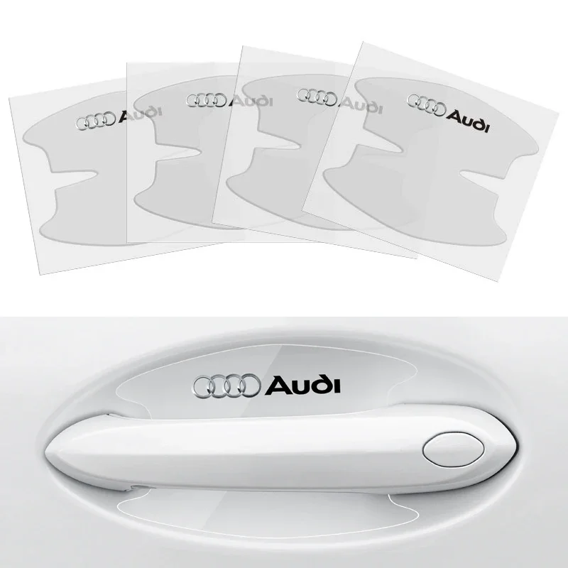 

For Audi 8Pcs TPU Car Door Bowl Anti-scratch Sticker Decals Accessories For Audi Sline A1 A3 A4 A5 A6 A7 A8 B8 B9 B6 C6 Q2 Q3 Q5