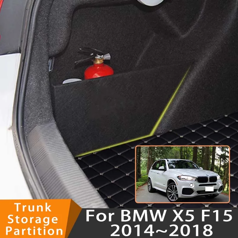 Auto Accessories For BMW X5 F15 2014~2018 2015 2016 Car Upgrade Organizer Trunk Side Partition Trunk Interior Storage Box Parts