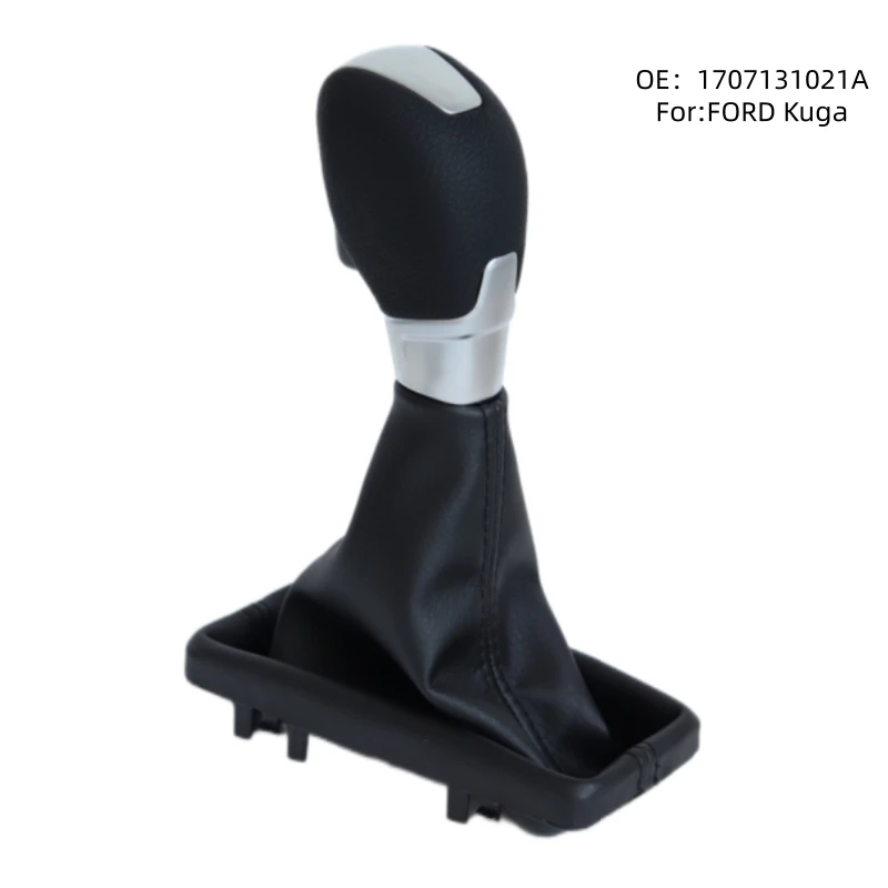 

for Ford Kuga automatic transmission shift knob wrapped in leather gear head, gear lever dust cover, shift handball gear head