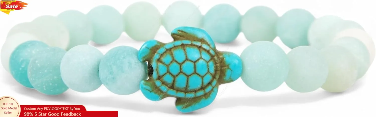 

KoaKoa Sea Turtle Tracking Bracelet Bahama Blue Special Edition, helps save sea turtles, one size fits most Men and Women