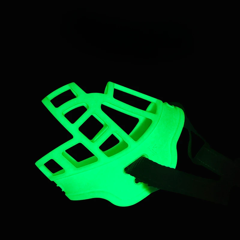 New Fluorescent Dog Mouth Cover with Adjustable Features for Night Time Anti Slip Anti Snacking Anti Licking and Anti Biting