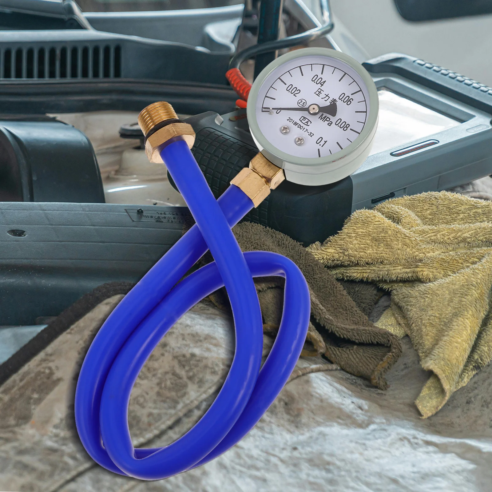 

Exhaust Pipe Detection Table Automotive Replacement Back Systems Oil Pressure Gauge Kit Copper Tester with Hose