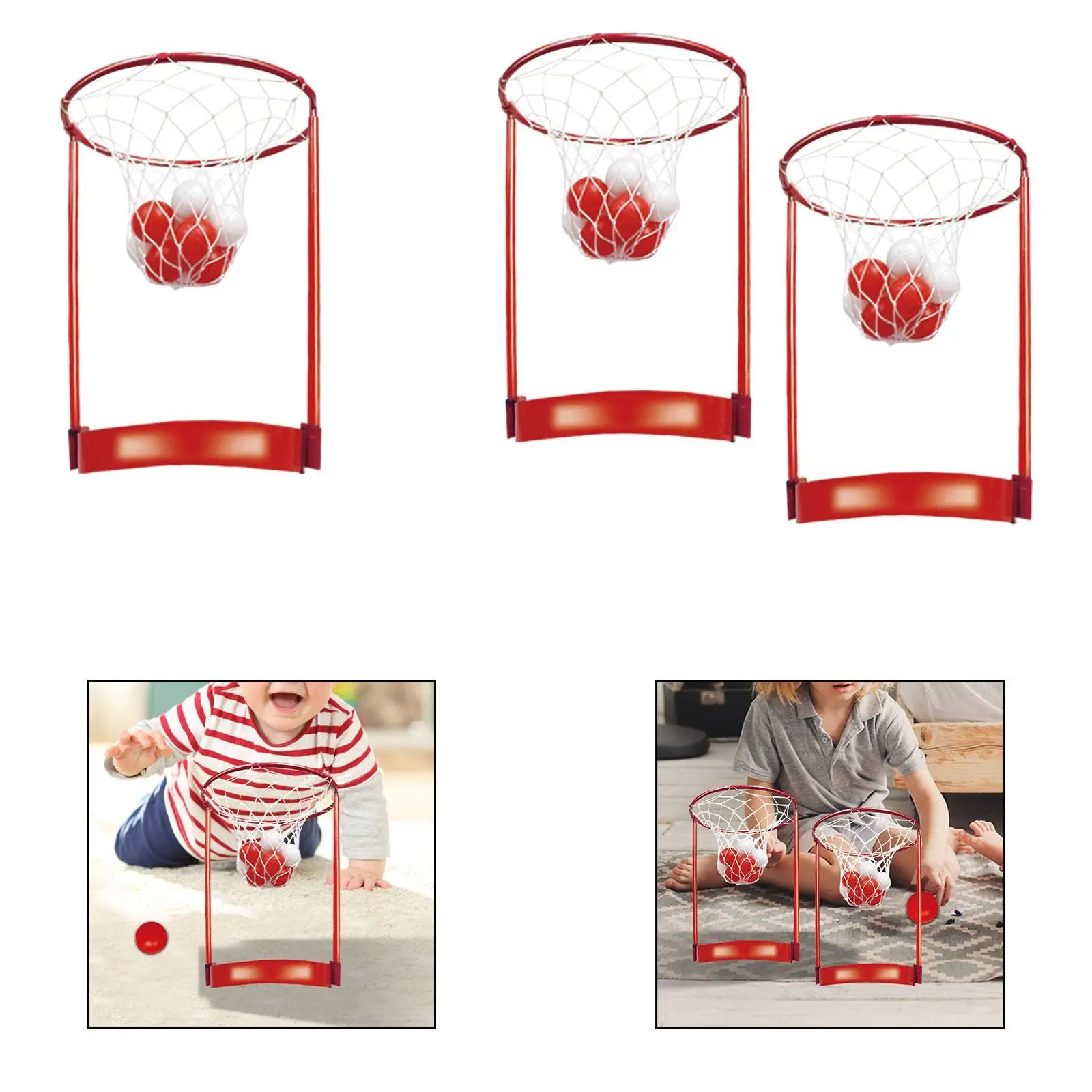 Head Hoop Basketball with 20 Balls Motor Skills Portable Party Game Set for Boys Girls Kids and Adults Children Office Gathering