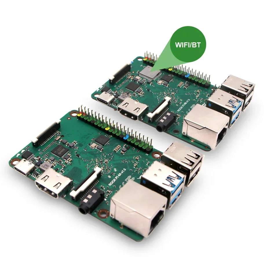 ROCK PI 4C Rockc RK3399 4GB LPDDR4 Mali T860MP4 SBC Computadora de placa única Compatible con Raspberry oficial