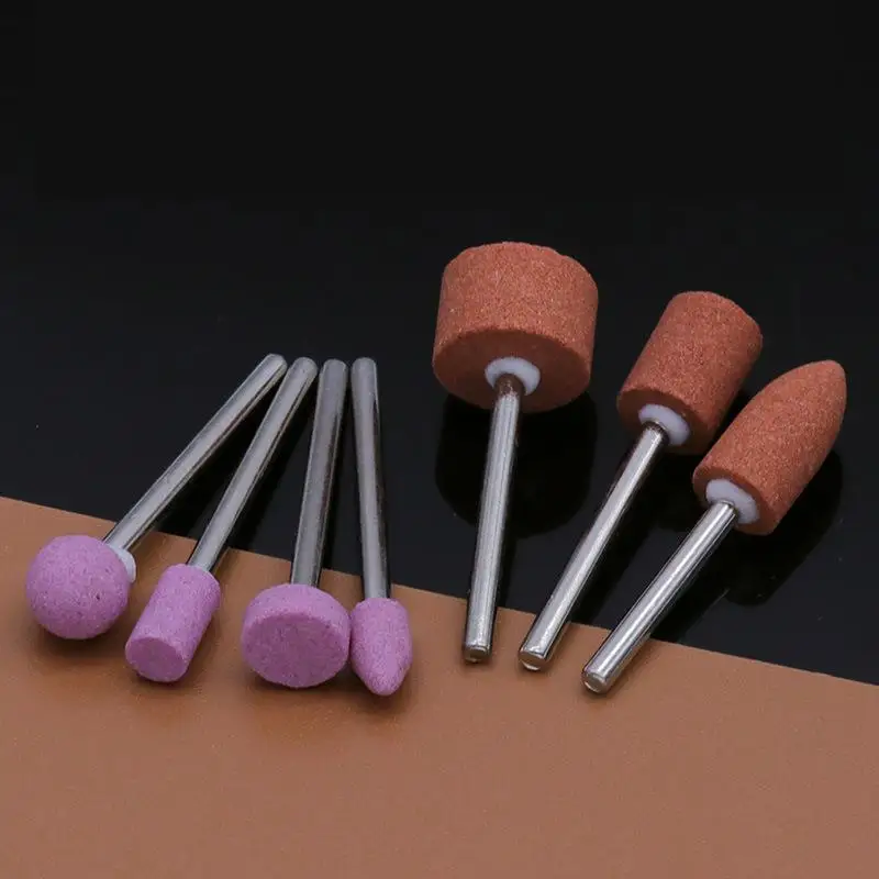 10PCS 3MM Polieren Kopf Rad Kopf Schleif Montiert Für Dremel Rotary Power Tool Elektrische Schleifen Stein Rad Dremel zubehör