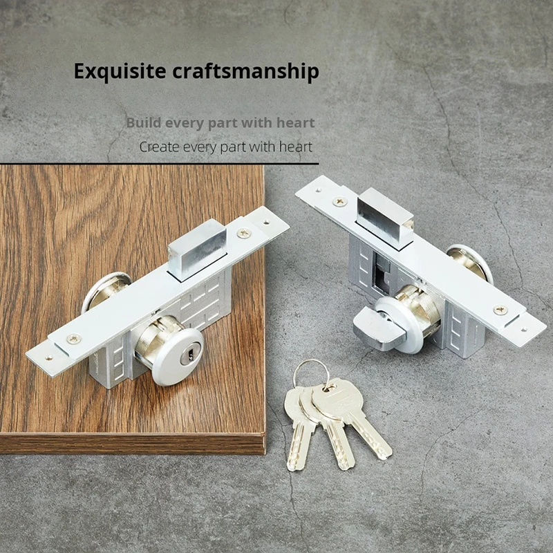 KFC McDonald's Universal Door Lock with Frame for Glass Double-sided Core Floor Spring Hardware Accessories