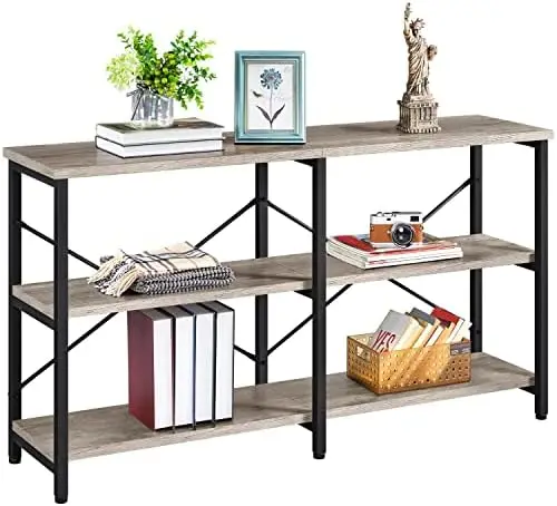 

Console Table with Shelves,3-Tier Industrial Entryway Table, 55 Inch Long Behind Couch Sofa Table for Entryway/Living Room/Hall