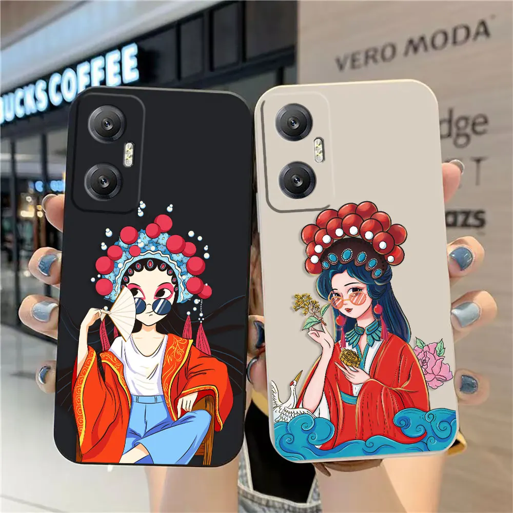 

Phone Case For Infinix HOT 10 10S 11 11S 12 ZERO 20 30 CAMON 16 PRO 5G Case Cover Funda Coque Shell Chinese Style National Dress