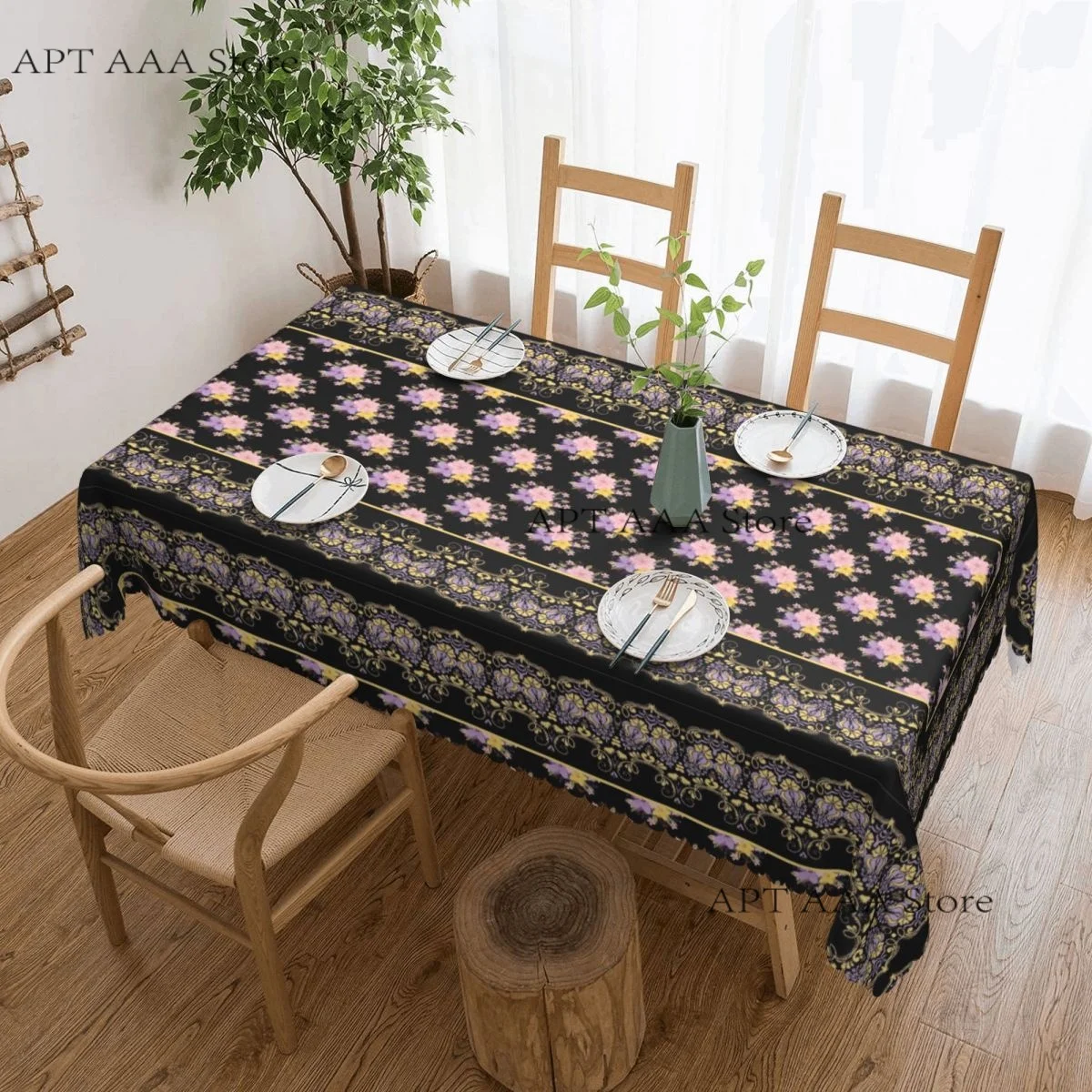 Luxury Flowers Anti-stain Tablecloth rectangular Party Classic Waterproof