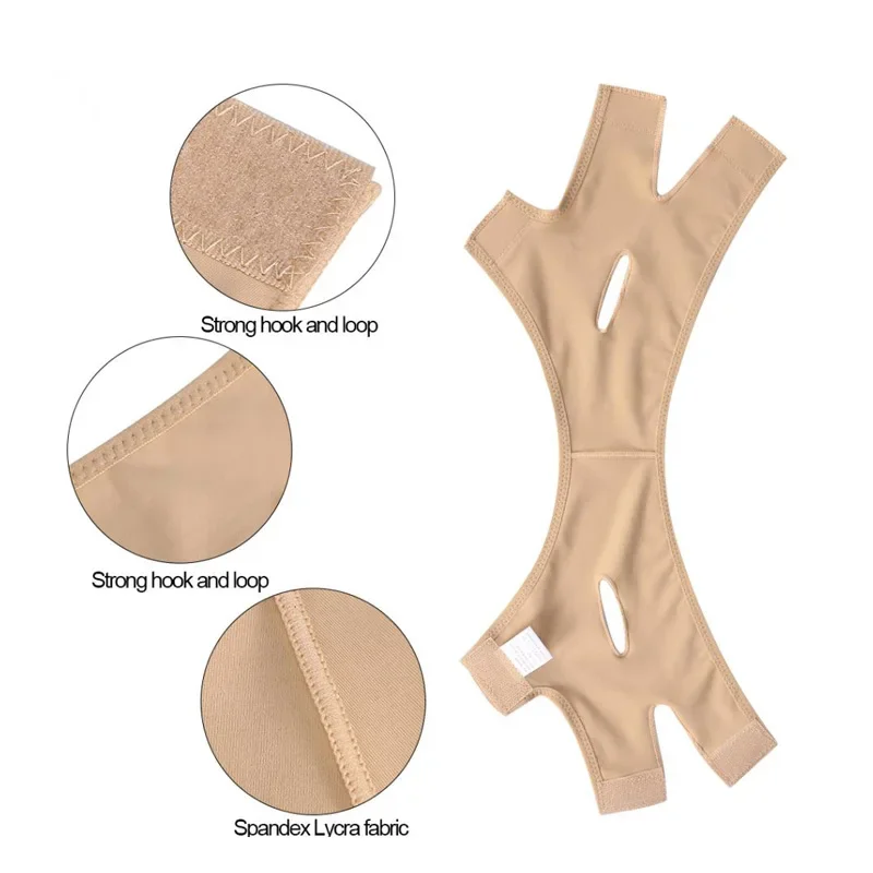 Bandage amincissant pour le visage en forme de V, ceinture de relaxation, amincissement du visage, double ruisseau, massage amincissant