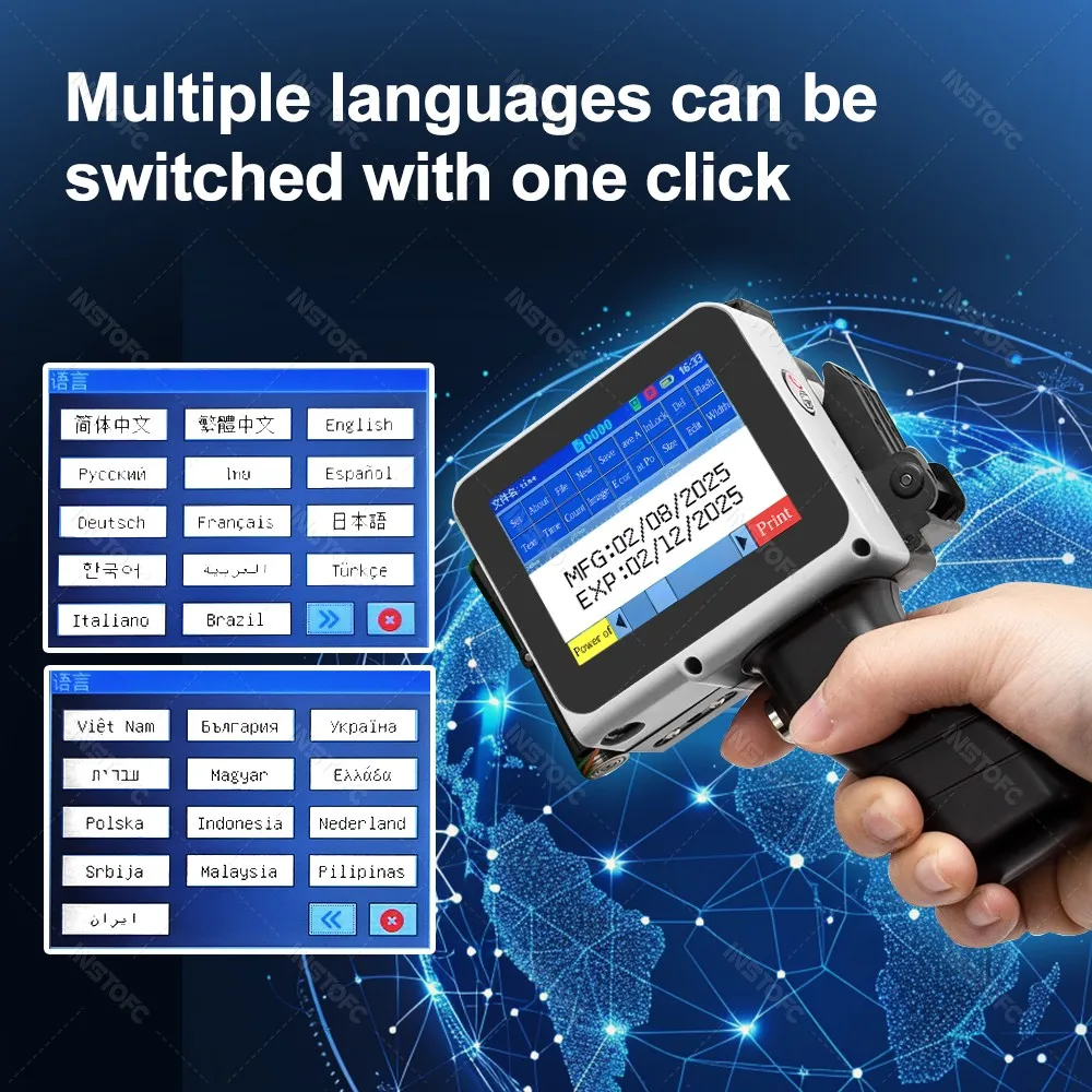 طابعة نفث الحبر المحمولة الصغيرة بارتفاع 2-12.7 مم نص الطباعة، التاريخ/الوقت، العداد، طباعة الشعار مناسبة للنسيج الخشبي البلاستيكي #5