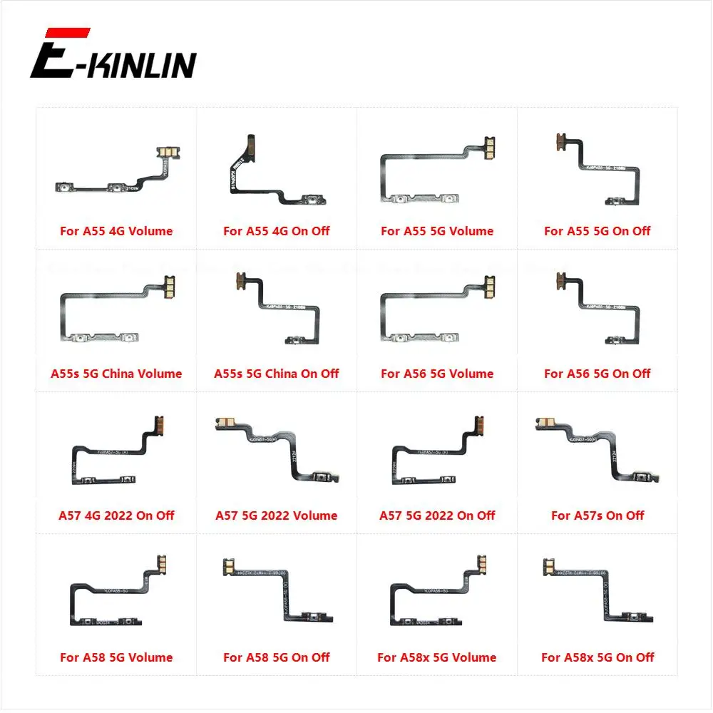 Power ON OFF Mute Switch Control Key Volume Button Flex Cable For OPPO A55 A55s A56 A57 A57s A58 A58x 4G 5G 2022 Parts