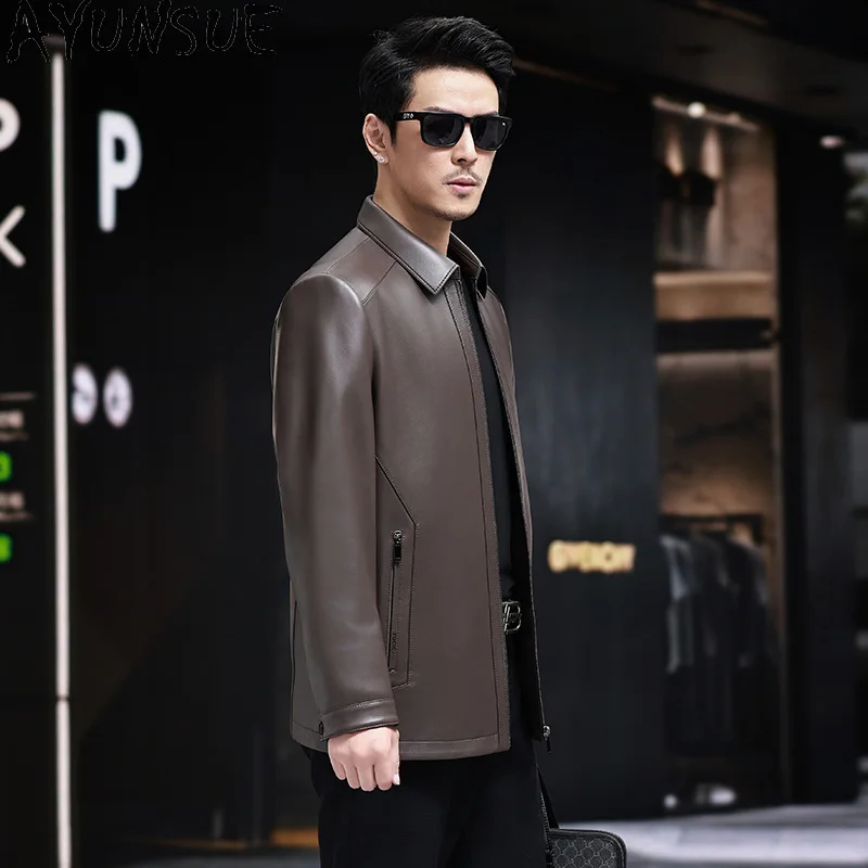 AYUNSUE Spring Genuine Leather Jacket Men Clothing Real Sheepskin Mens Jacket High Quality Mens Jacket Autumn 가죽자켓 남자 진짜양가죽