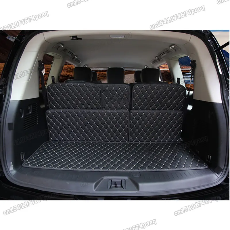 leather car trunk mat rear boot luggage cushion for infiniti qx80 nissan patrol y62 2010 2011 2012 2013 2014 2015 2016 2017 2018