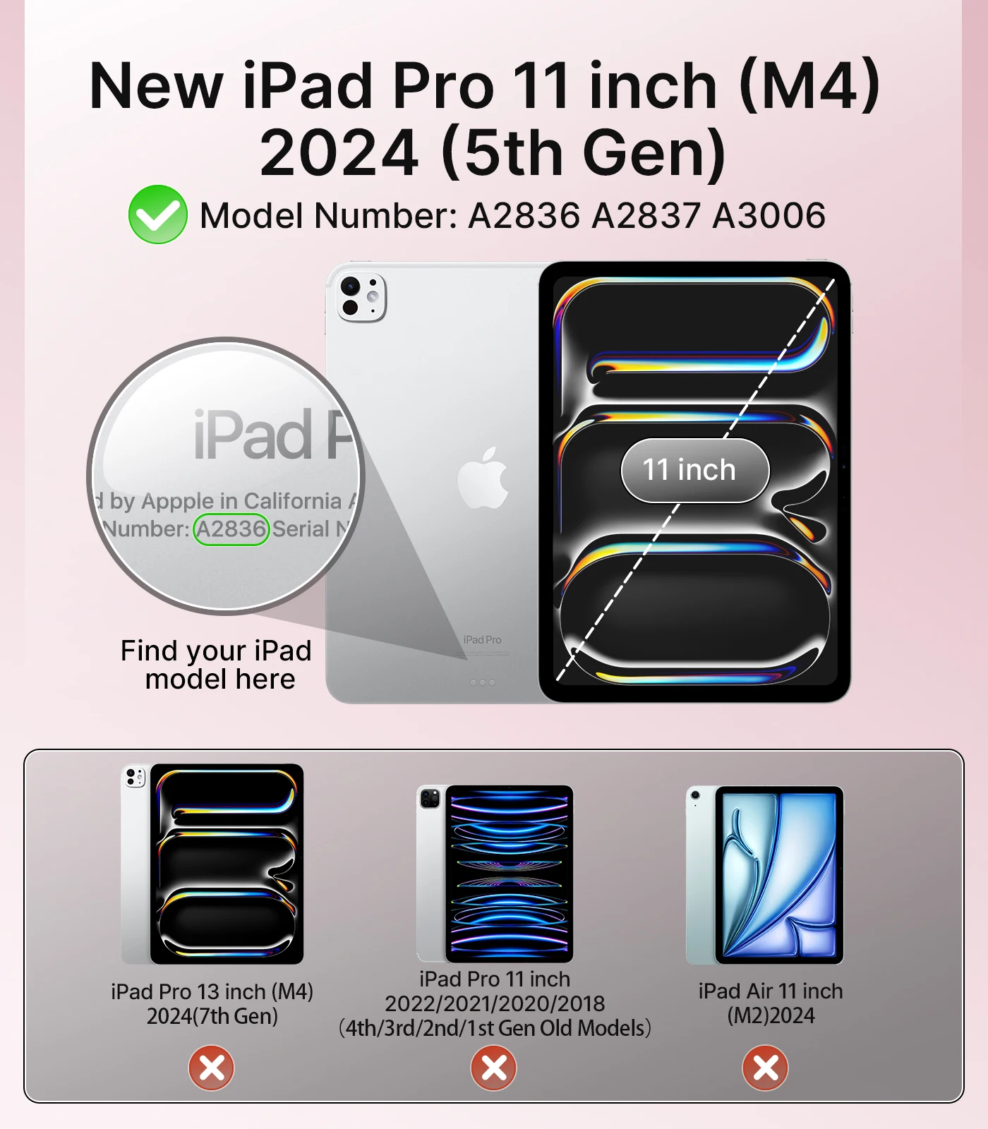 Для iPad Pro 11-дюймовый чехол M4 2024 (5-го поколения) Ультратонкий чехол-подставка для iPad Pro 11 M4 с мягкой полупрозрачной матовой задней крышкой из ТПУ