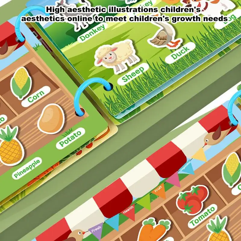 Autocollants de scène Montessori pour enfants, autocollants éducatifs de reconnaissance des lettres et des nombres, livres créatifs, jouet d'apprentissage préscolaire