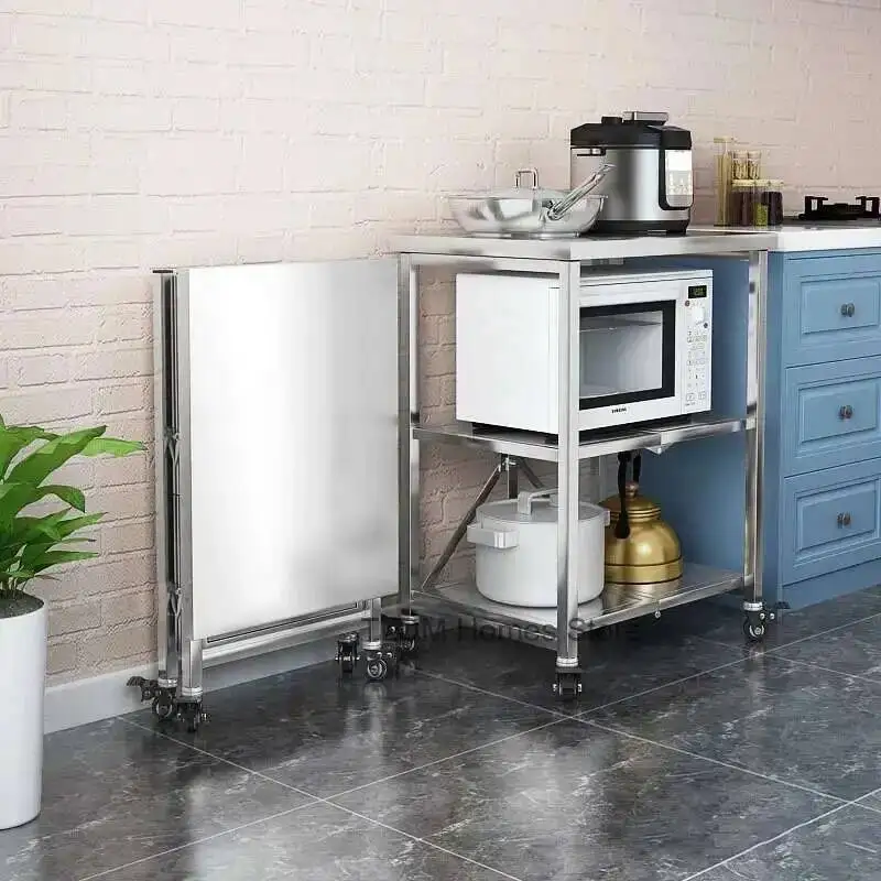 Foldable Kitchen Mobile Cart: The Ultimate Space-Saving Organizer thumbnail