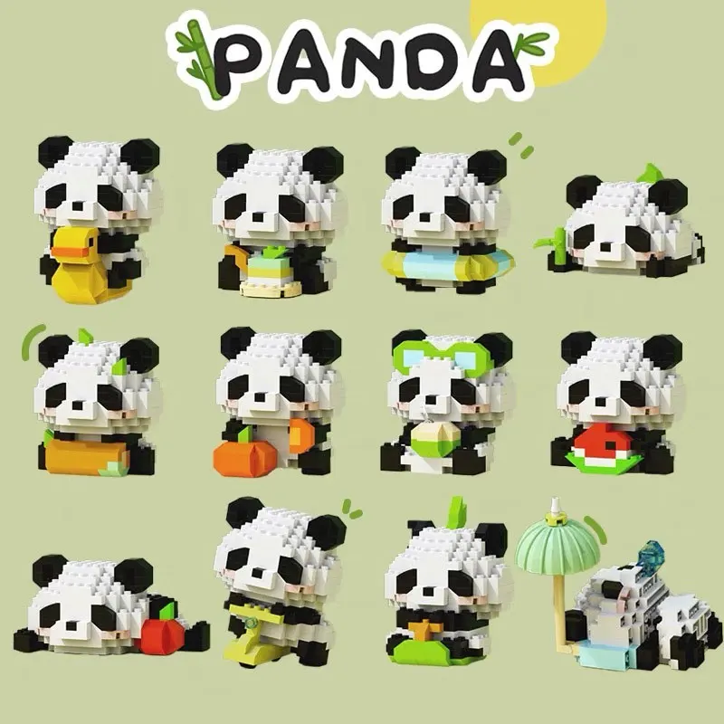 

Cute Panda Mini Particle Building Blocks Blind Box Kawaii Collectible Puzzle Toy DIY Montessori Educational Toys Gifts for Kids